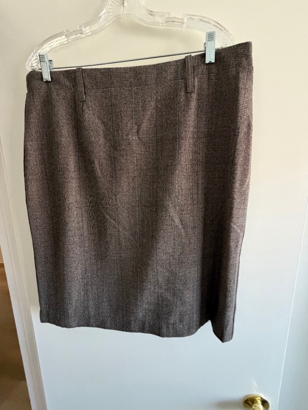 CAbi Brown Textured Pencil Skirt Women's Size 12 Career Office Lined Back Zip